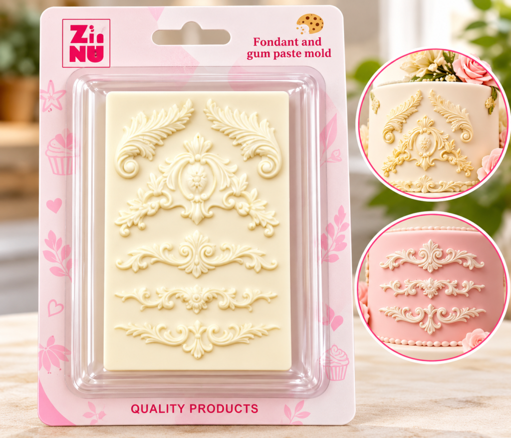Baroque Fondant Mold Packaging Set